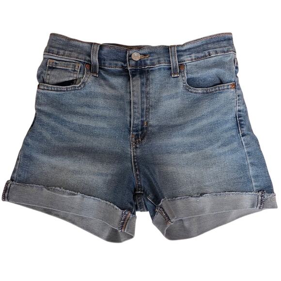 Levi's Denizen Vintage High Rise Denim Jean Shorts - Picture 1 of 4